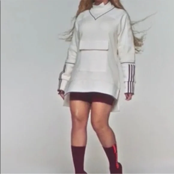 ADIDAS x IVY PARK BEYONCÉ Original Pullover Sweatshirt Ecru Tint Maroon - Picture 10 of 12